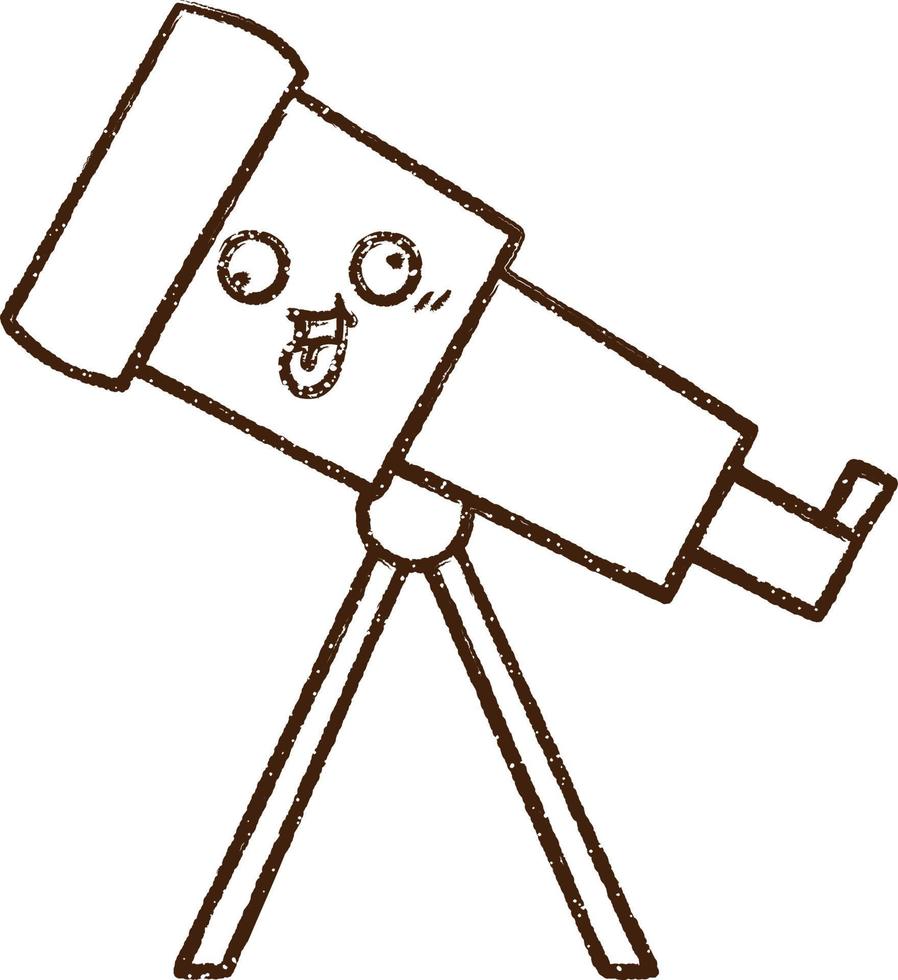 dessin au fusain de télescope vecteur