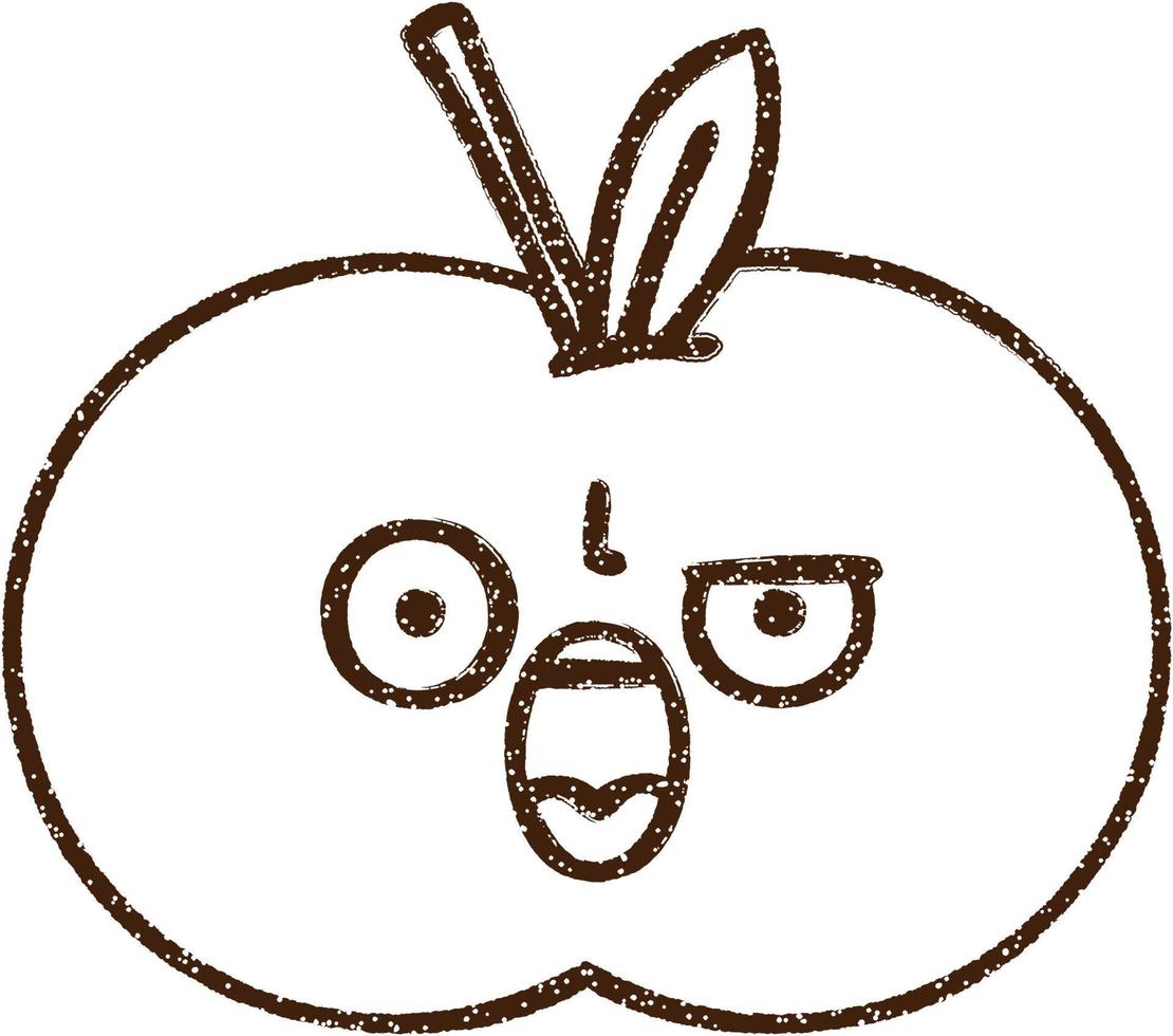 dessin au fusain de pomme en colère vecteur