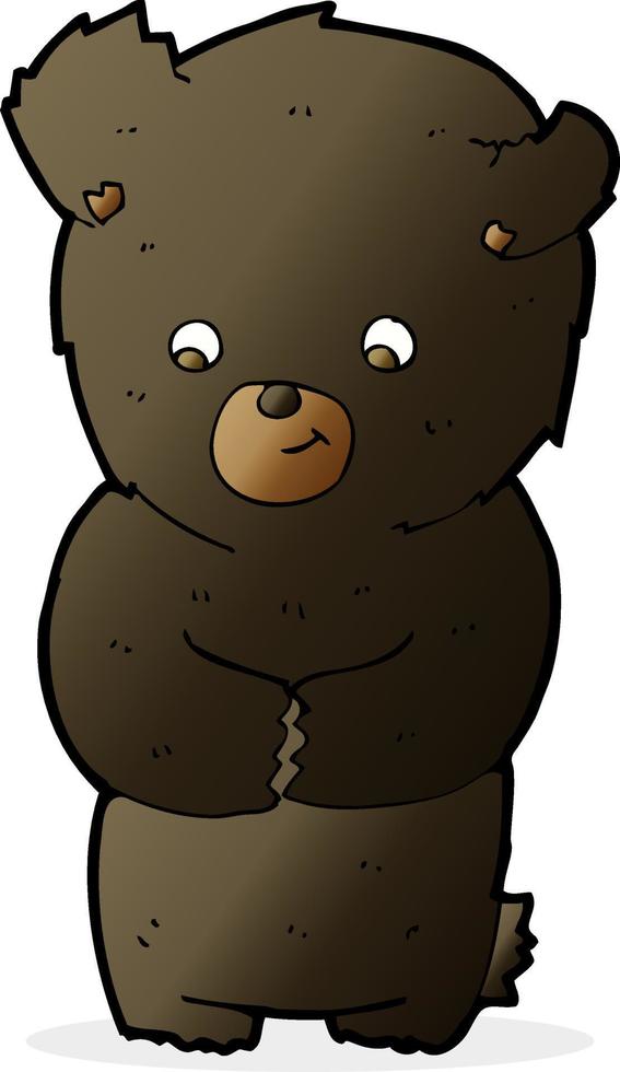 ours noir de dessin animé mignon vecteur