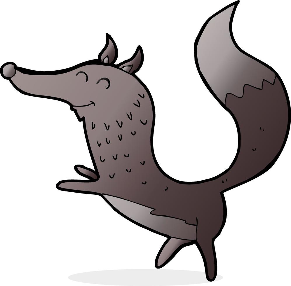 loup heureux de dessin animé vecteur