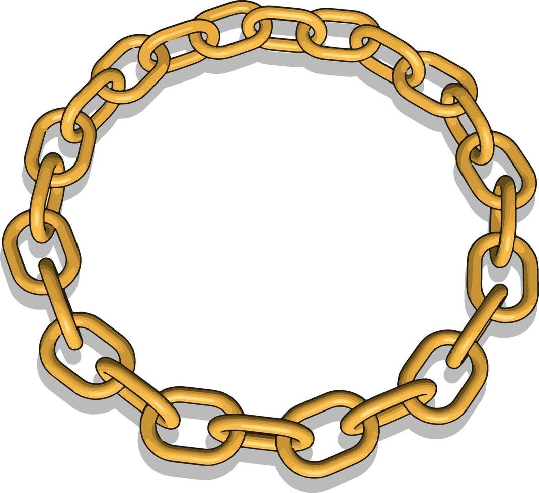 chaîne en or, illustration, vecteur sur fond blanc.