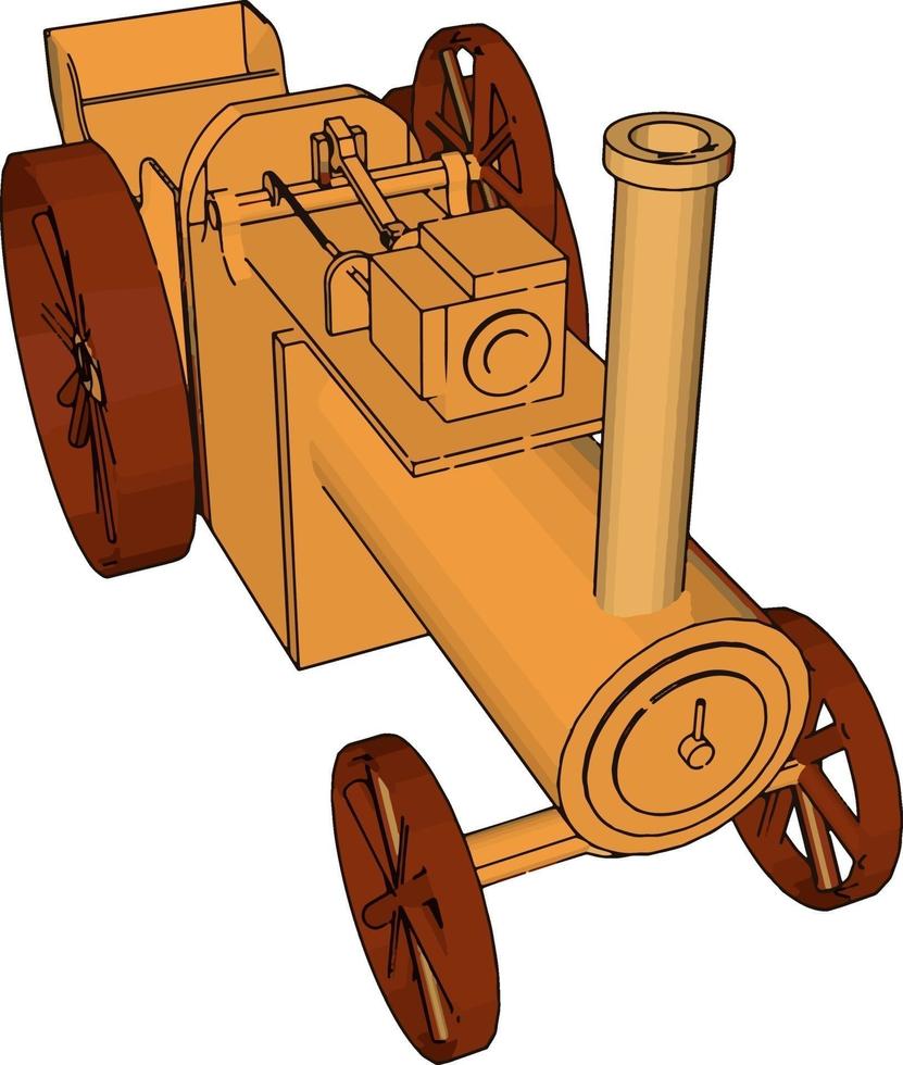 vieux train rétro, illustration, vecteur sur fond blanc.