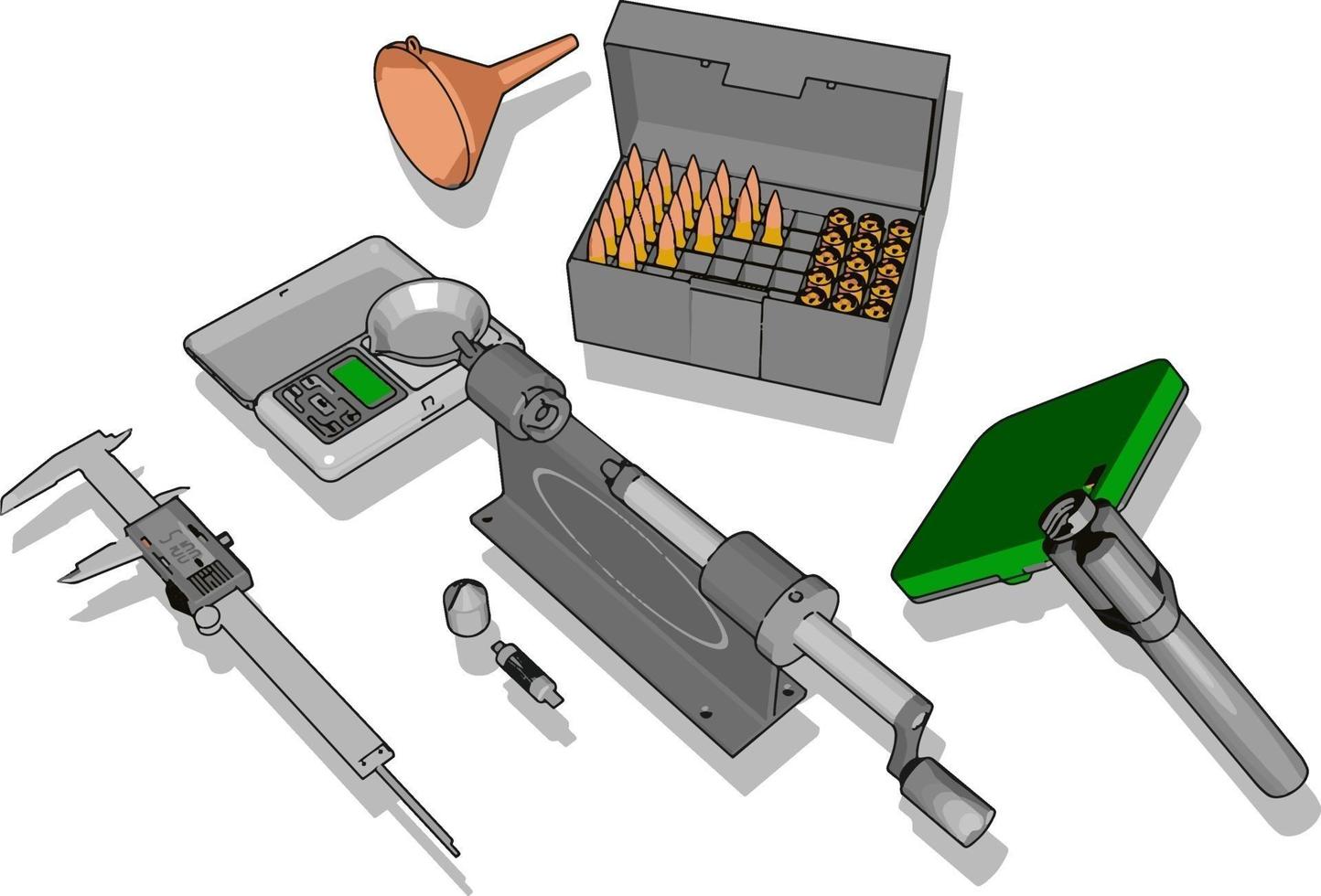 divers petits outils, illustration, vecteur sur fond blanc.