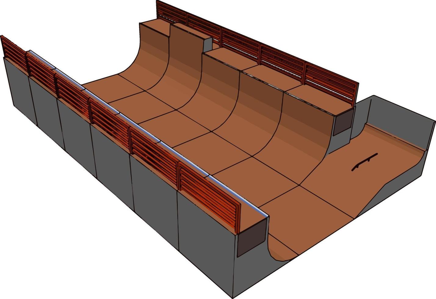 grand skatepark, illustration, vecteur sur fond blanc.