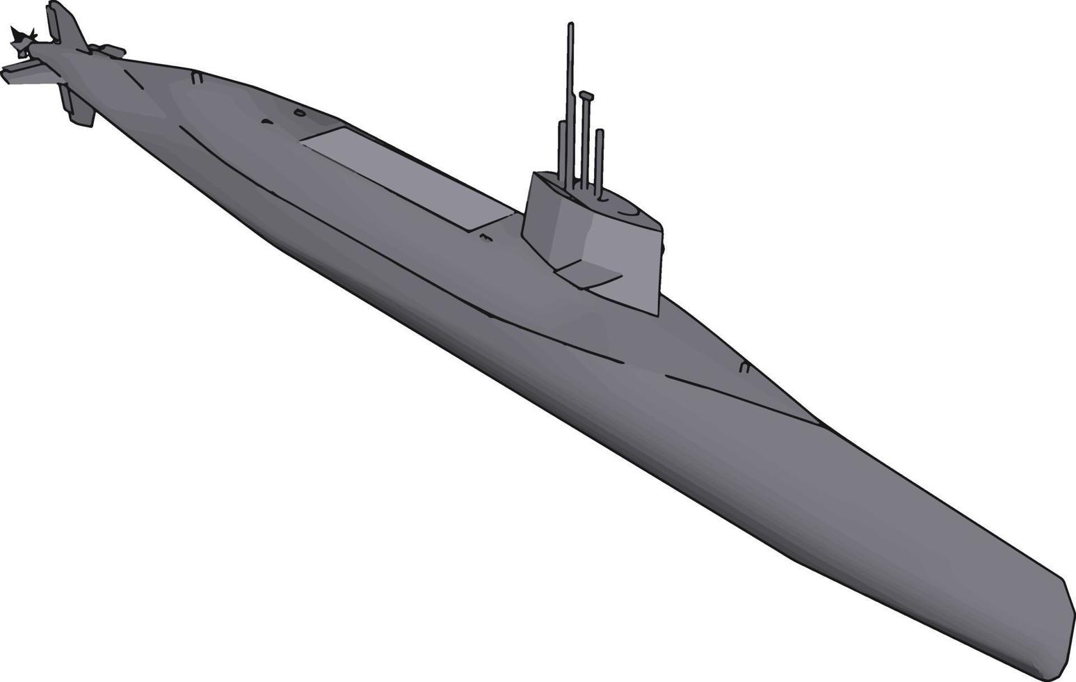 sous-marin, illustration, vecteur sur fond blanc.