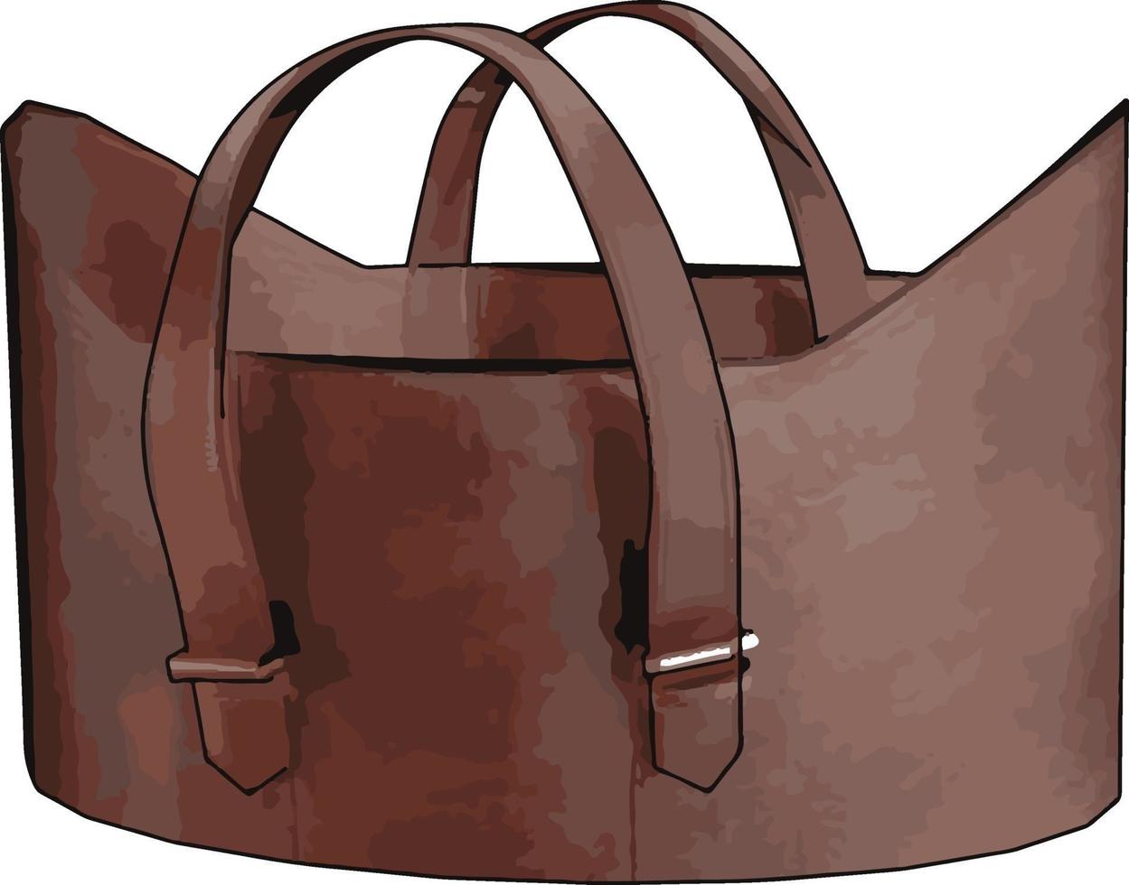 femme sac marron, illustration, vecteur sur fond blanc.