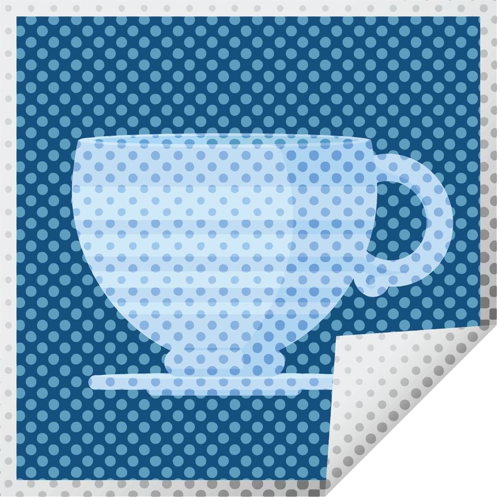 autocollant carré illustration vectorielle graphique tasse à café vecteur