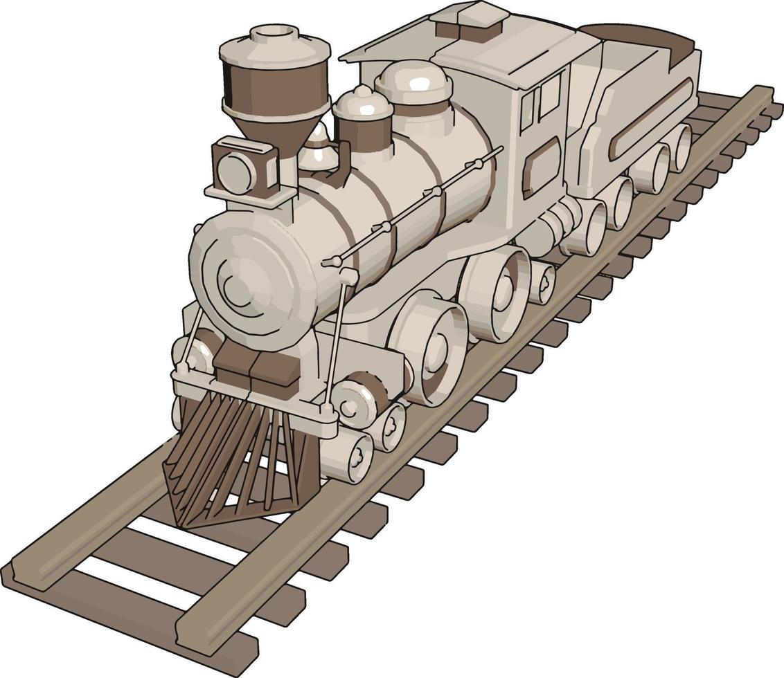 petit train, illustration, vecteur sur fond blanc.