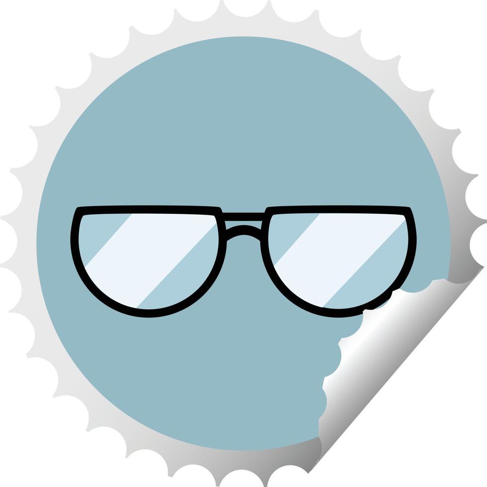 illustration vectorielle de lunettes graphique timbre autocollant rond vecteur