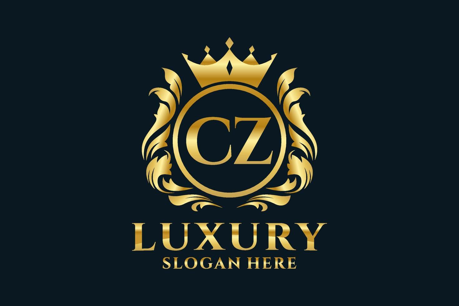 modèle de logo de luxe royal lettre cz initial dans l'art vectoriel pour les projets de marque luxueux et autres illustrations vectorielles.