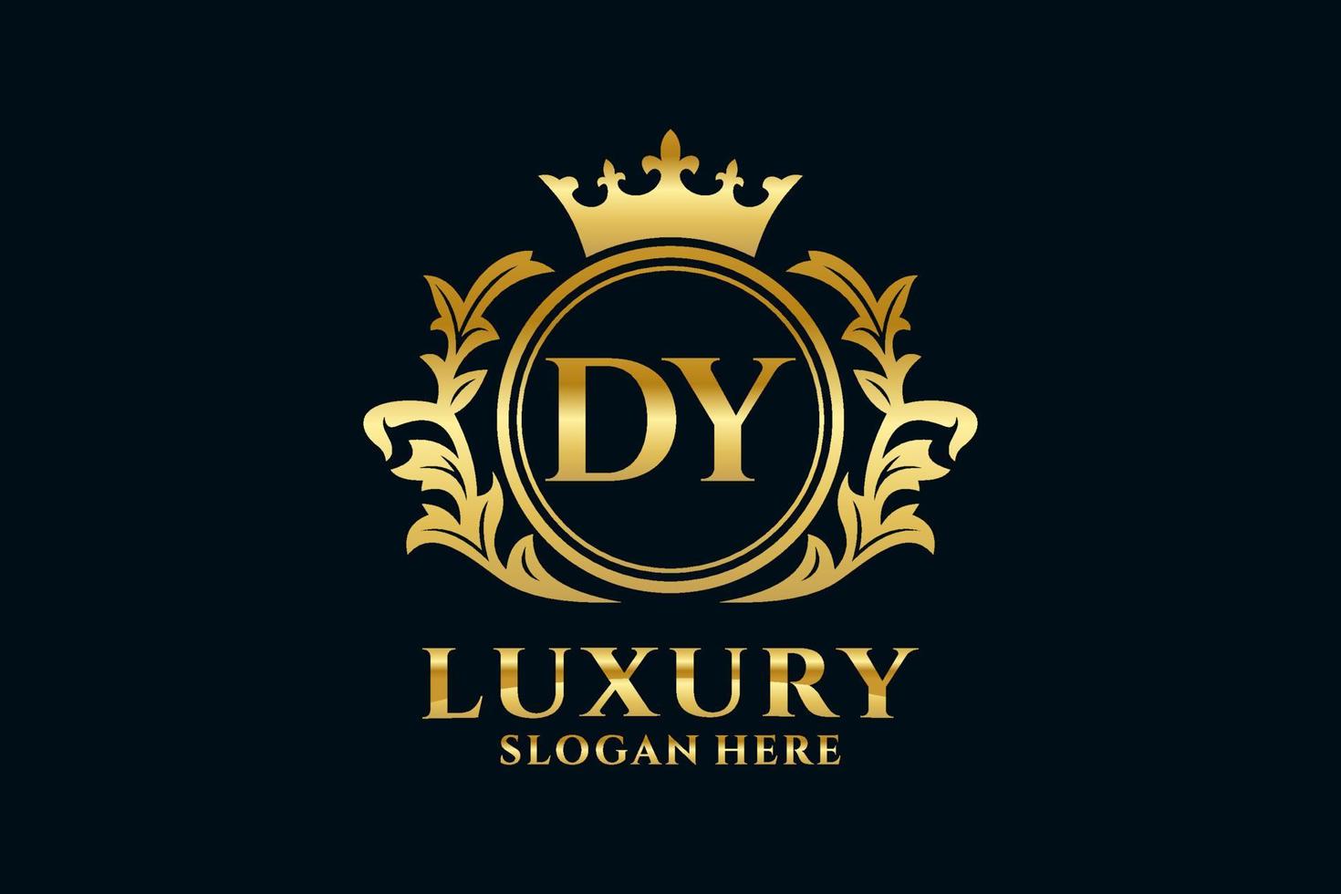 modèle de logo de luxe royal de lettre initiale dy dans l'art vectoriel pour des projets de marque luxueux et d'autres illustrations vectorielles.