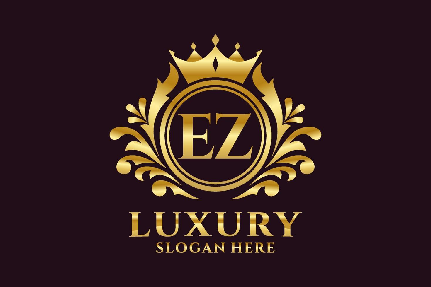 modèle de logo de luxe royal lettre ez initiale dans l'art vectoriel pour les projets de marque luxueux et autres illustrations vectorielles.