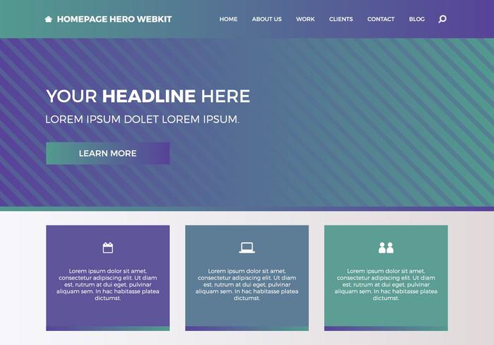 Page d'accueil gratuite hero webkit 6 vecteur