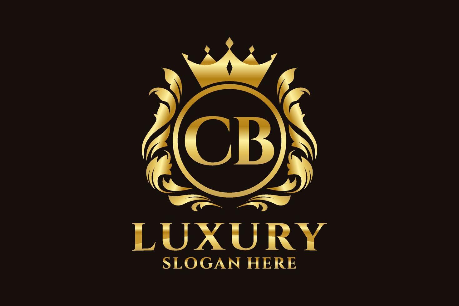 modèle de logo de luxe royal lettre cb initiale dans l'art vectoriel pour les projets de marque luxueux et autres illustrations vectorielles.