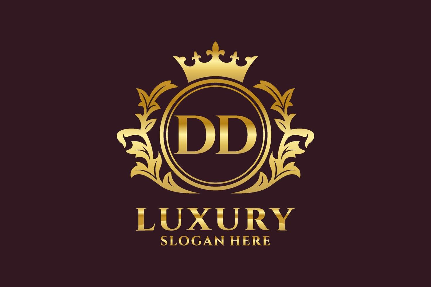 modèle initial de logo de luxe royal de lettre dd dans l'art vectoriel pour des projets de marque luxueux et d'autres illustrations vectorielles.