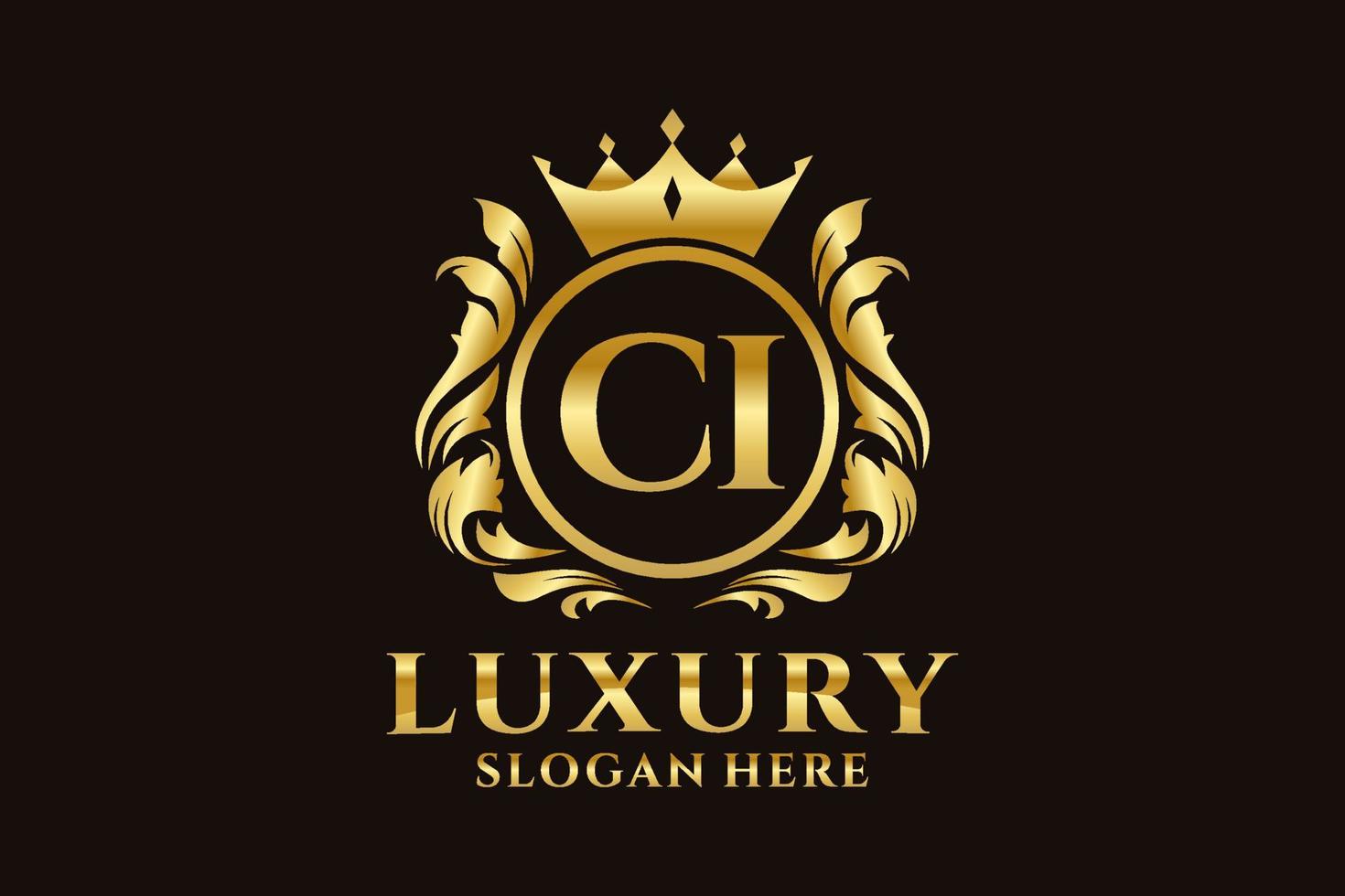 modèle de logo de luxe royal de lettre ci initiale dans l'art vectoriel pour des projets de marque luxueux et d'autres illustrations vectorielles.