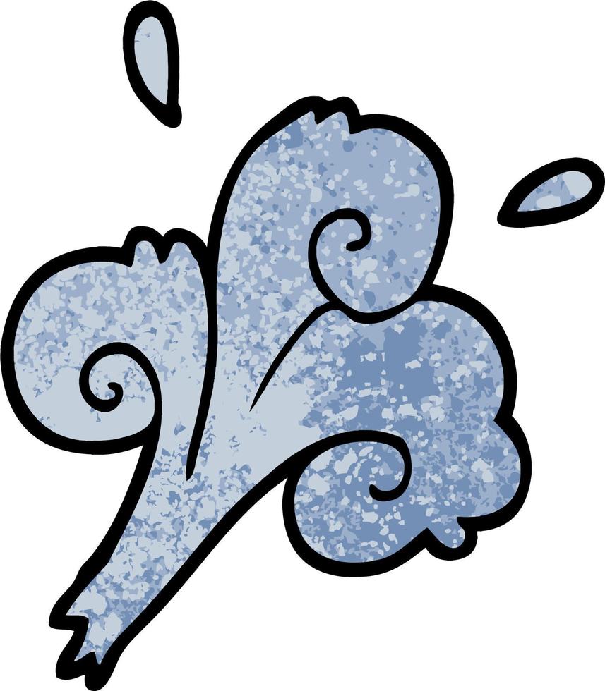 grunge texturé illustration dessin animé vagues d'eau vecteur