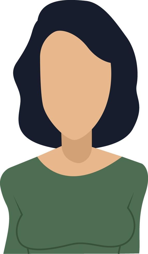 Avatar féminin sans visage, illustration, vecteur sur fond blanc