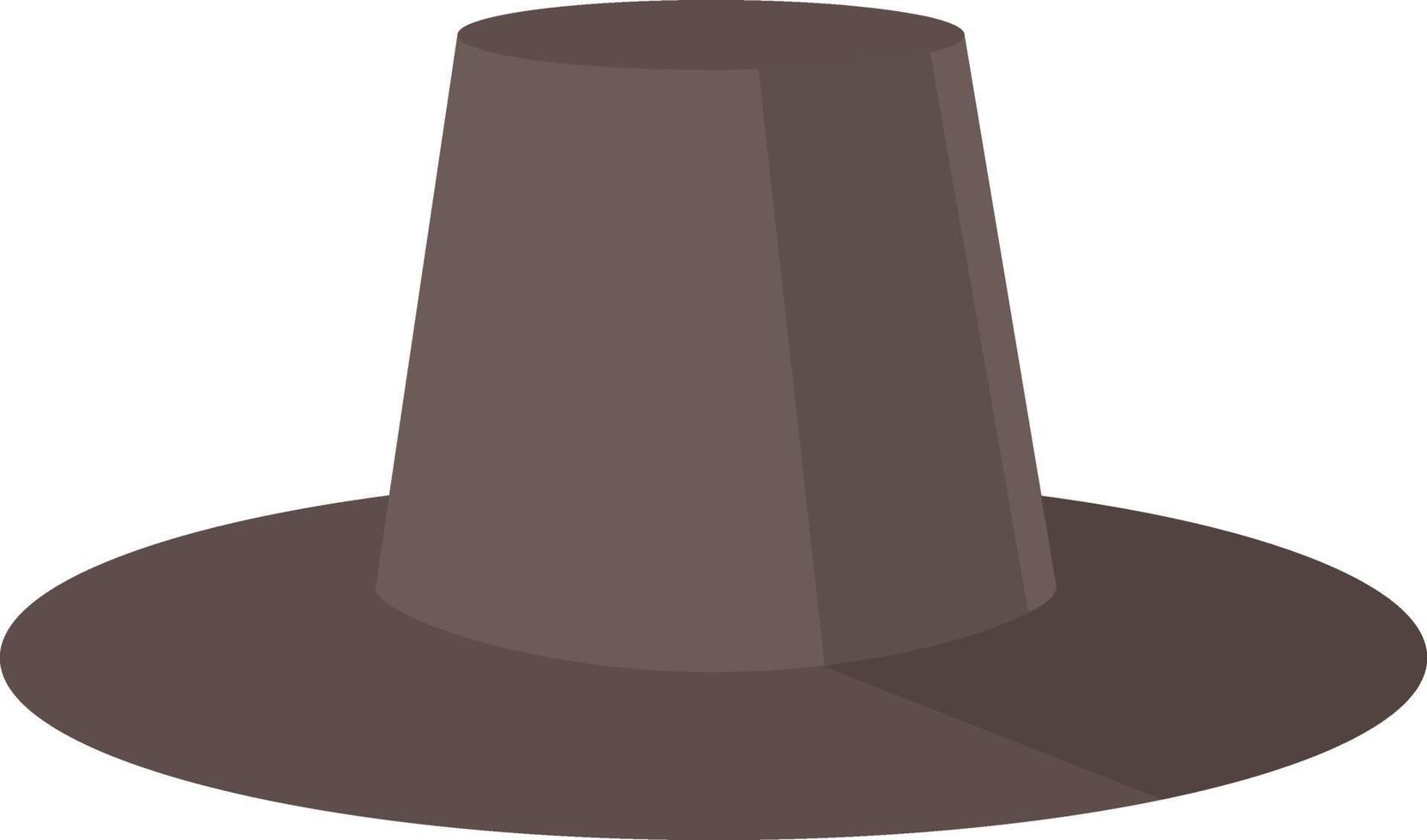 chapeau noir homme, illustration, vecteur sur fond blanc