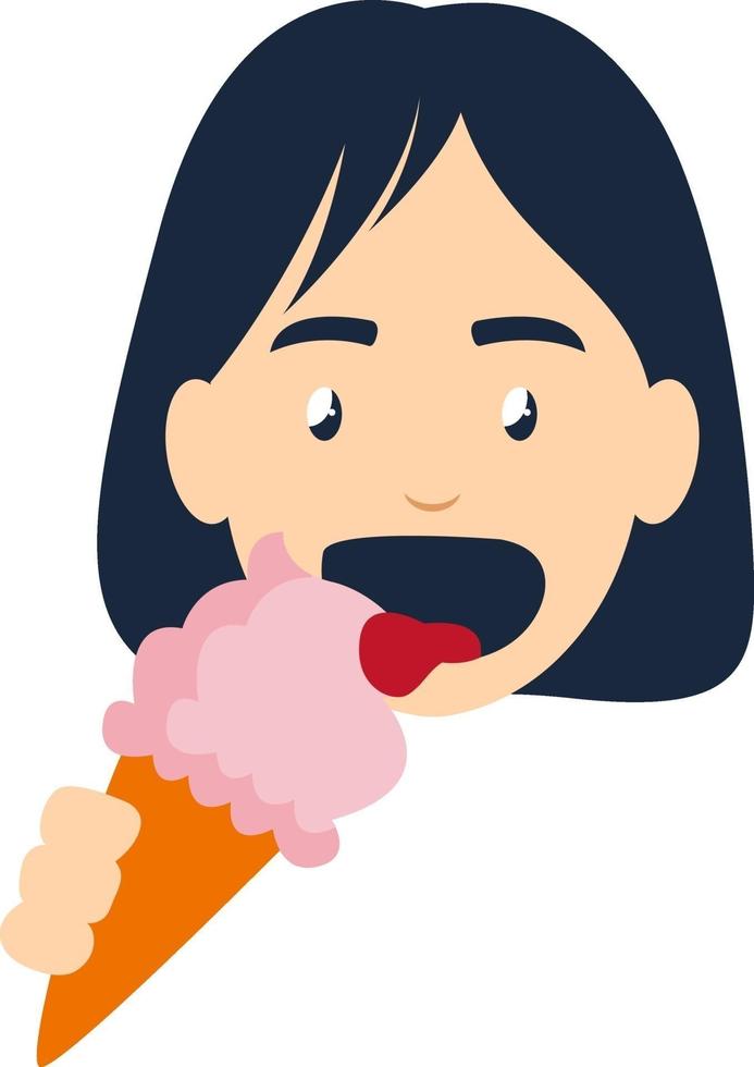 girl, à, glace, illustration, vecteur, blanc, fond vecteur