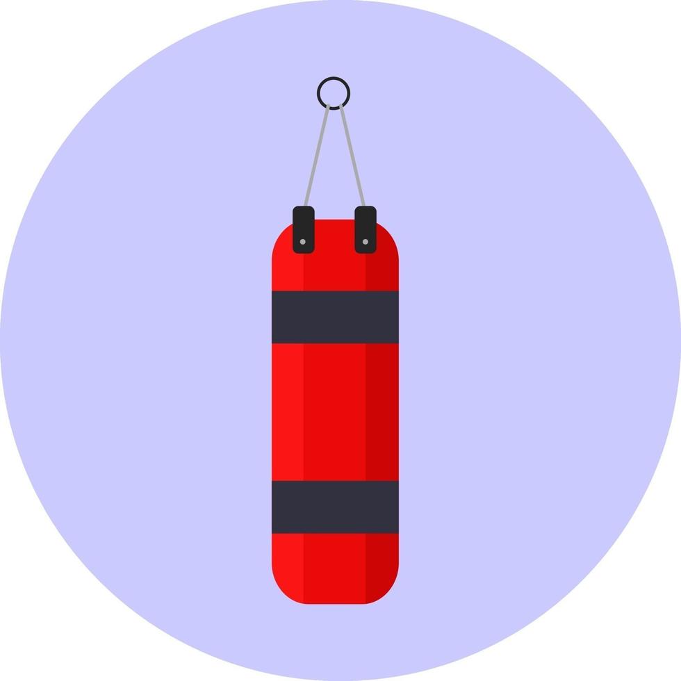 sac de boxe rouge, illustration, vecteur sur fond blanc.