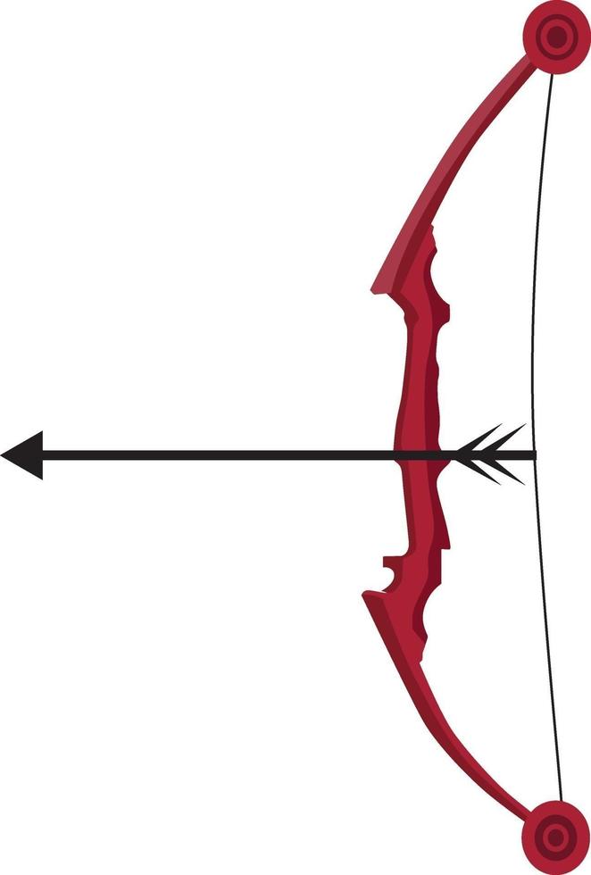 Arc et flèche, illustration, vecteur sur fond blanc.