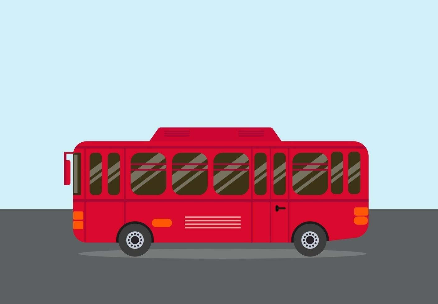 gros bus rouge, illustration, vecteur sur fond blanc.