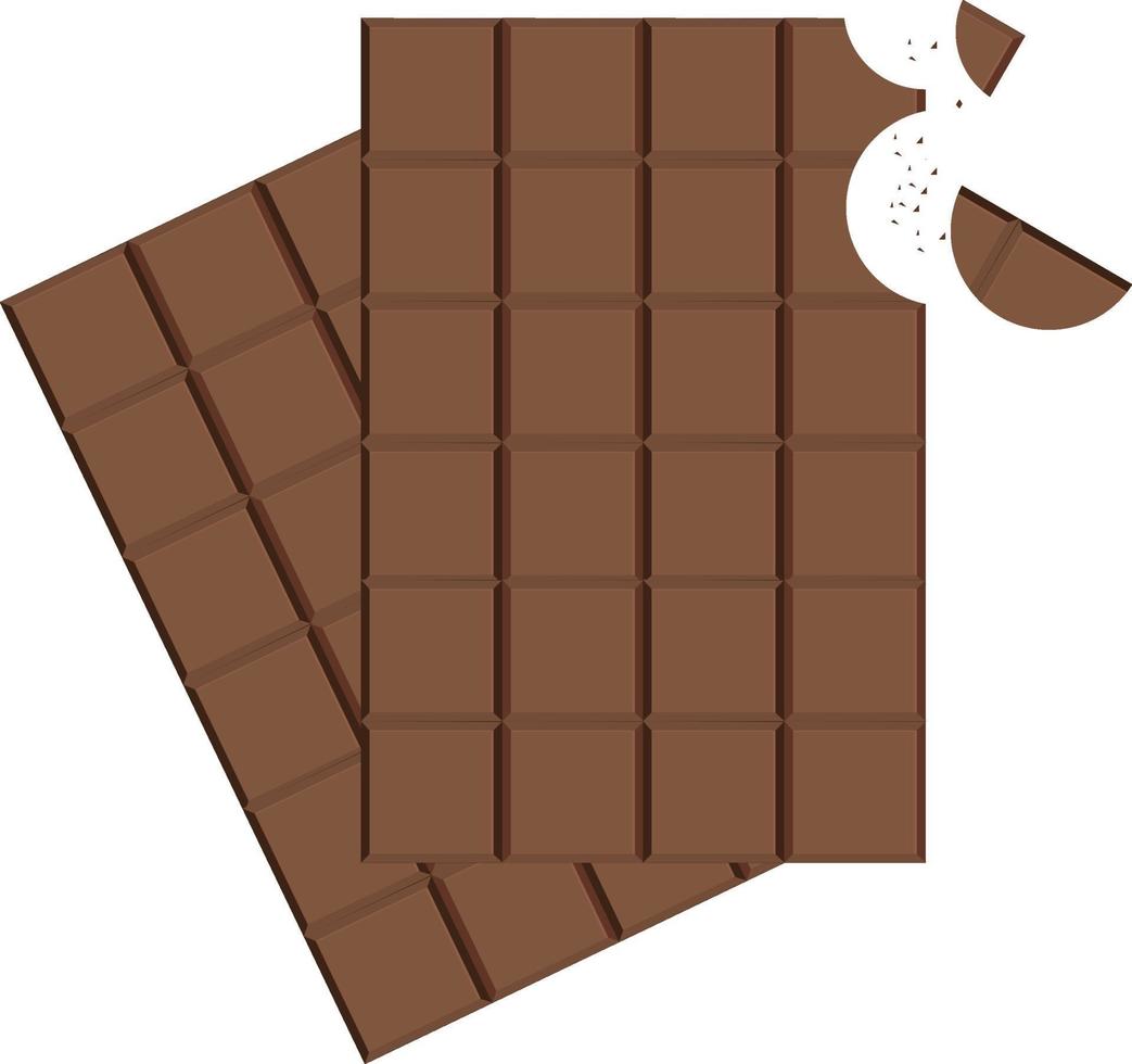 deux barres de chocolat, illustration, vecteur sur fond blanc.