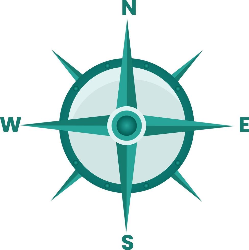 Compas bleu, illustration, vecteur sur fond blanc.