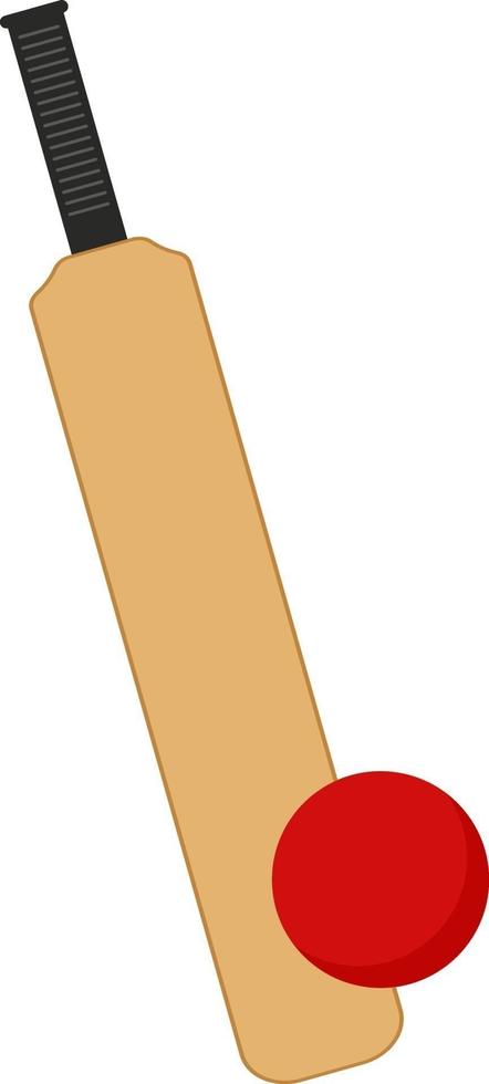 Batte de cricket, illustration, vecteur sur fond blanc.