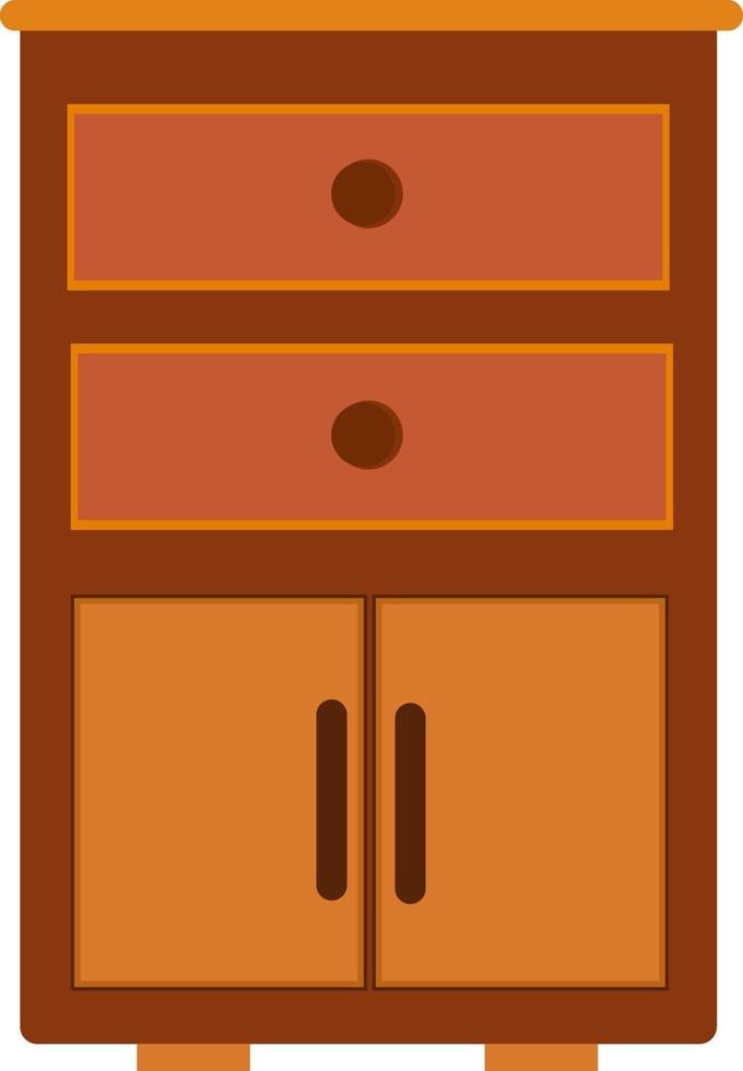 armoire en bois, illustration, vecteur sur fond blanc.