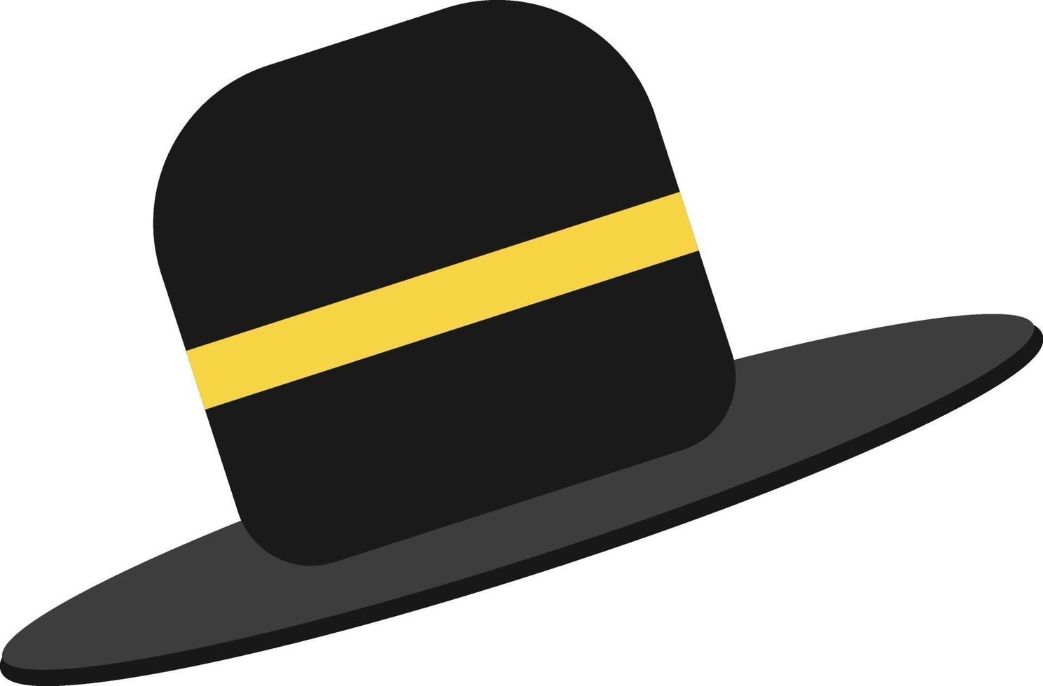 chapeau noir, illustration, vecteur sur fond blanc.