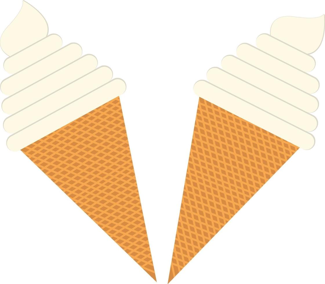 crème glacée, illustration, vecteur sur fond blanc.