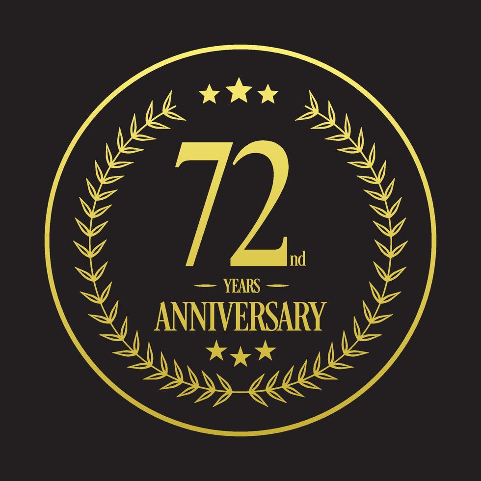 vecteur d'illustration de logo de luxe 72e anniversaire. illustration vectorielle gratuite vecteur gratuit