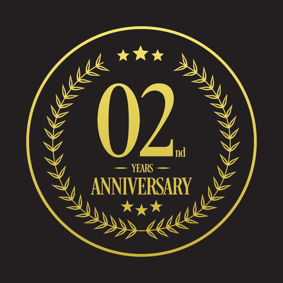 luxe 2e anniversaire logo illustration vector.free illustration vectorielle vecteur gratuit