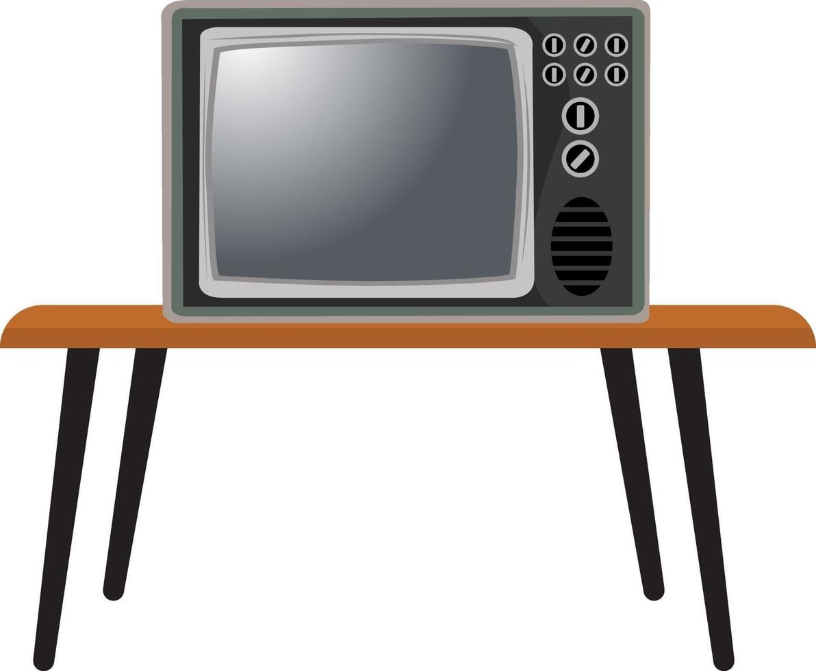 vieux téléviseur, illustration, vecteur sur fond blanc.