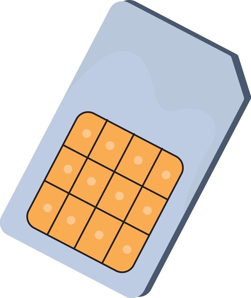 carte SIM, illustration, vecteur sur fond blanc.