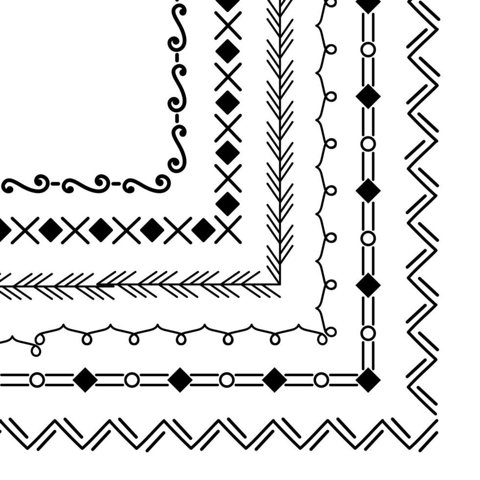 illustration vectorielle de cadres décoratifs. dessiner des cadres à la main vecteur