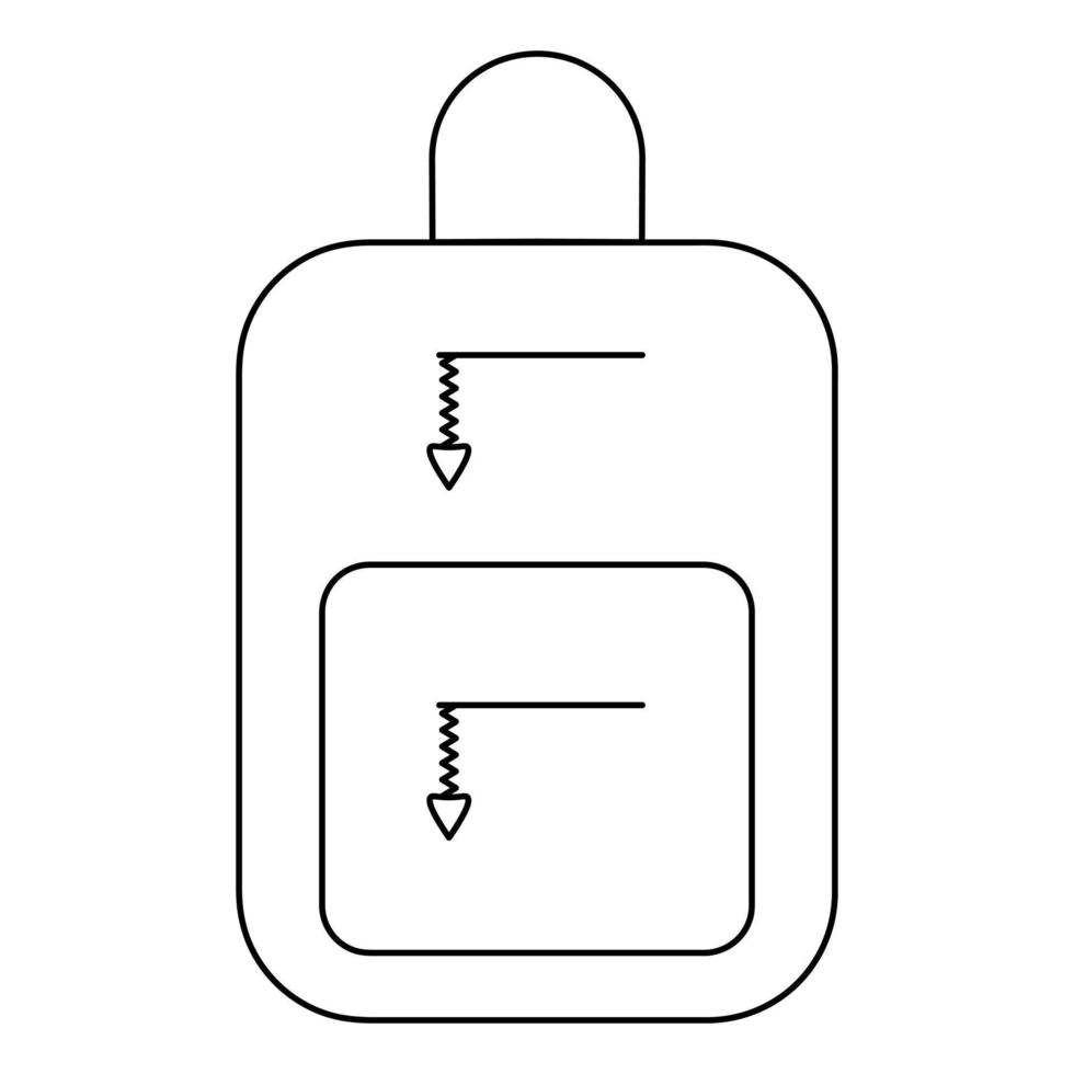 sac pour les manuels scolaires. esquisser. porte-documents avec poche zippée. illustration vectorielle. livre de coloriage pour enfants. style de griffonnage. contour sur fond isolé. thème de l'école. vecteur