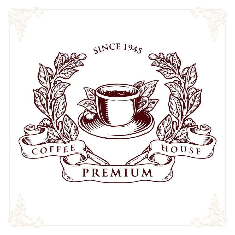 café maison premium vecteur