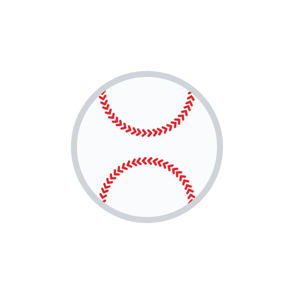 balle de baseball avec un design plat sur fond blanc, vecteur. vecteur