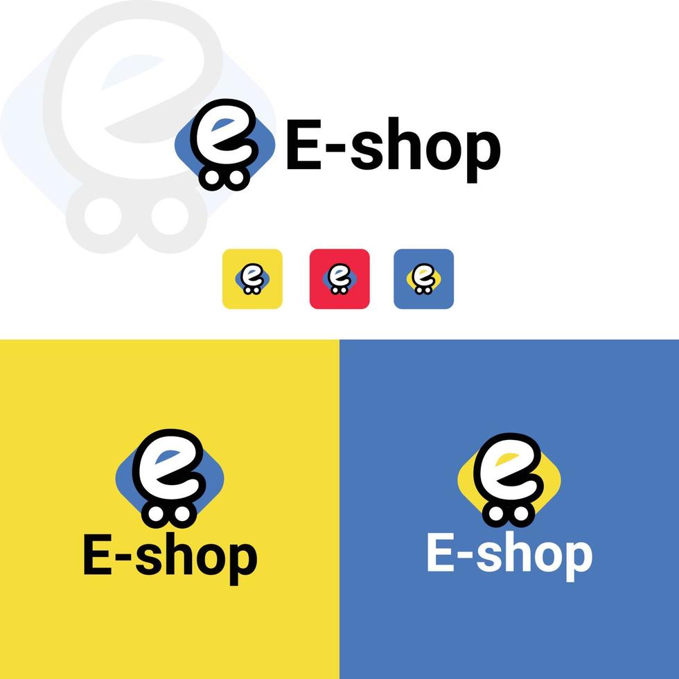 logo de la boutique en ligne - logo de la lettre e vecteur
