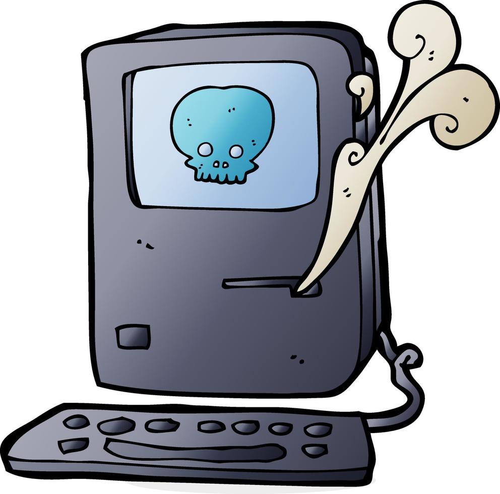 dessin animé de virus informatique vecteur