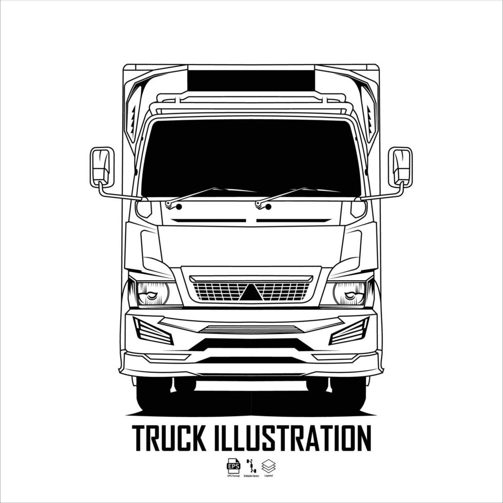 illustration de camion noir et blanc, format prêt eps 10 vecteur