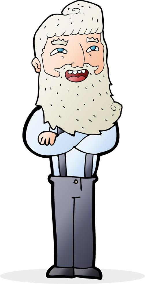 dessin animé heureux homme avec barbe vecteur