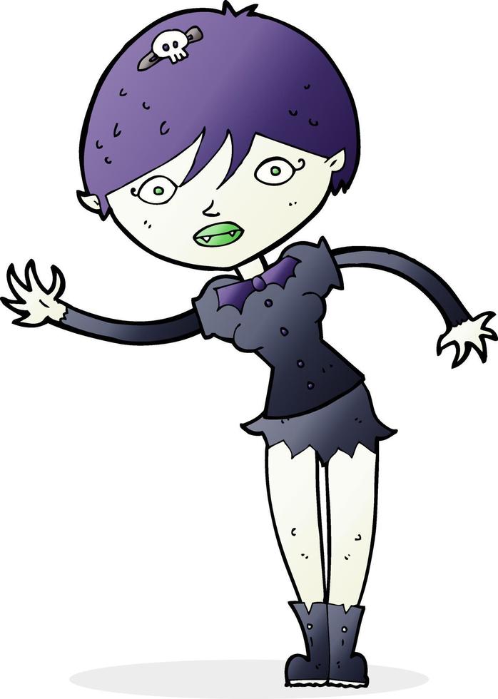 fille de vampire de dessin animé vecteur