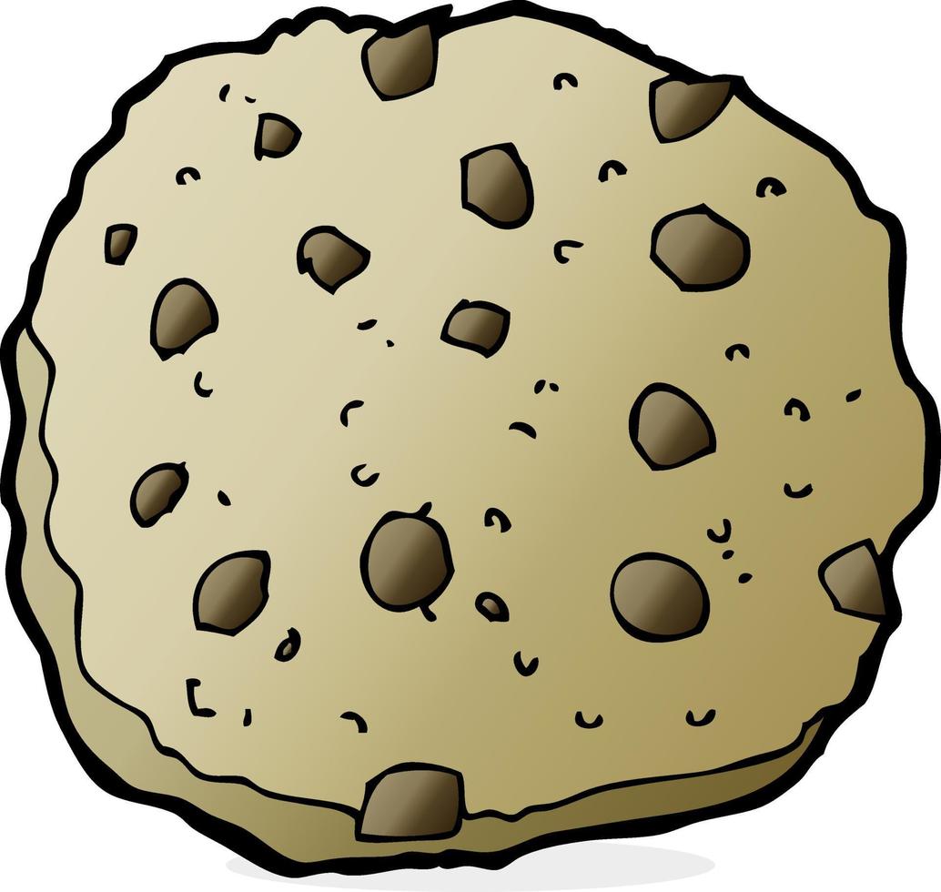 dessin animé de biscuits aux pépites de chocolat vecteur