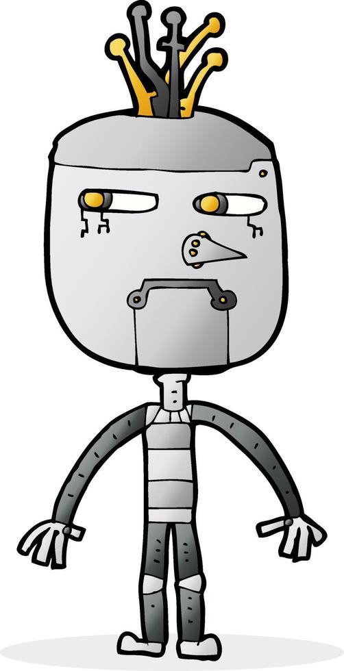 robot drôle de bande dessinée vecteur