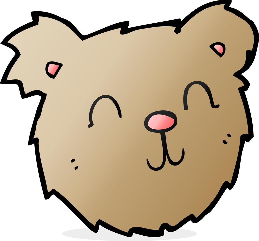 visage d'ours en peluche heureux de dessin animé vecteur