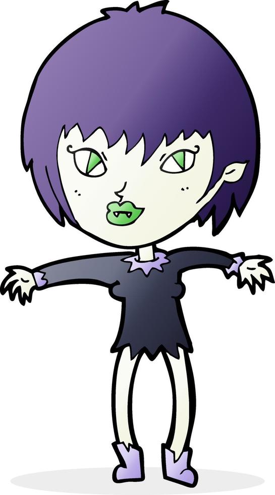 fille de vampire de dessin animé vecteur